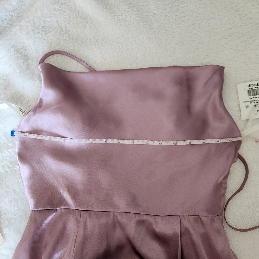 Galina Signature Pink Quartz Satin Long Cowl Neck Dress Size 4 NWT - Picture 7 of 9